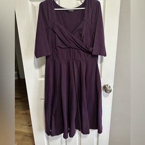 Eshakti plum retro dress with pockets